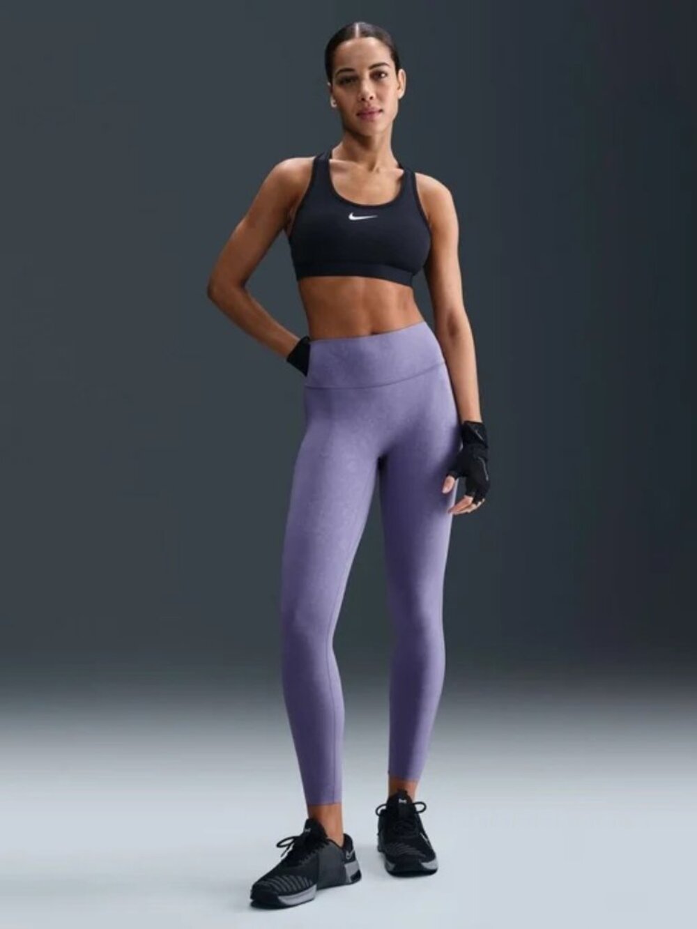 NWT Nike Universa Women's High-Waisted 7/8 Floral Leggings - Lavender